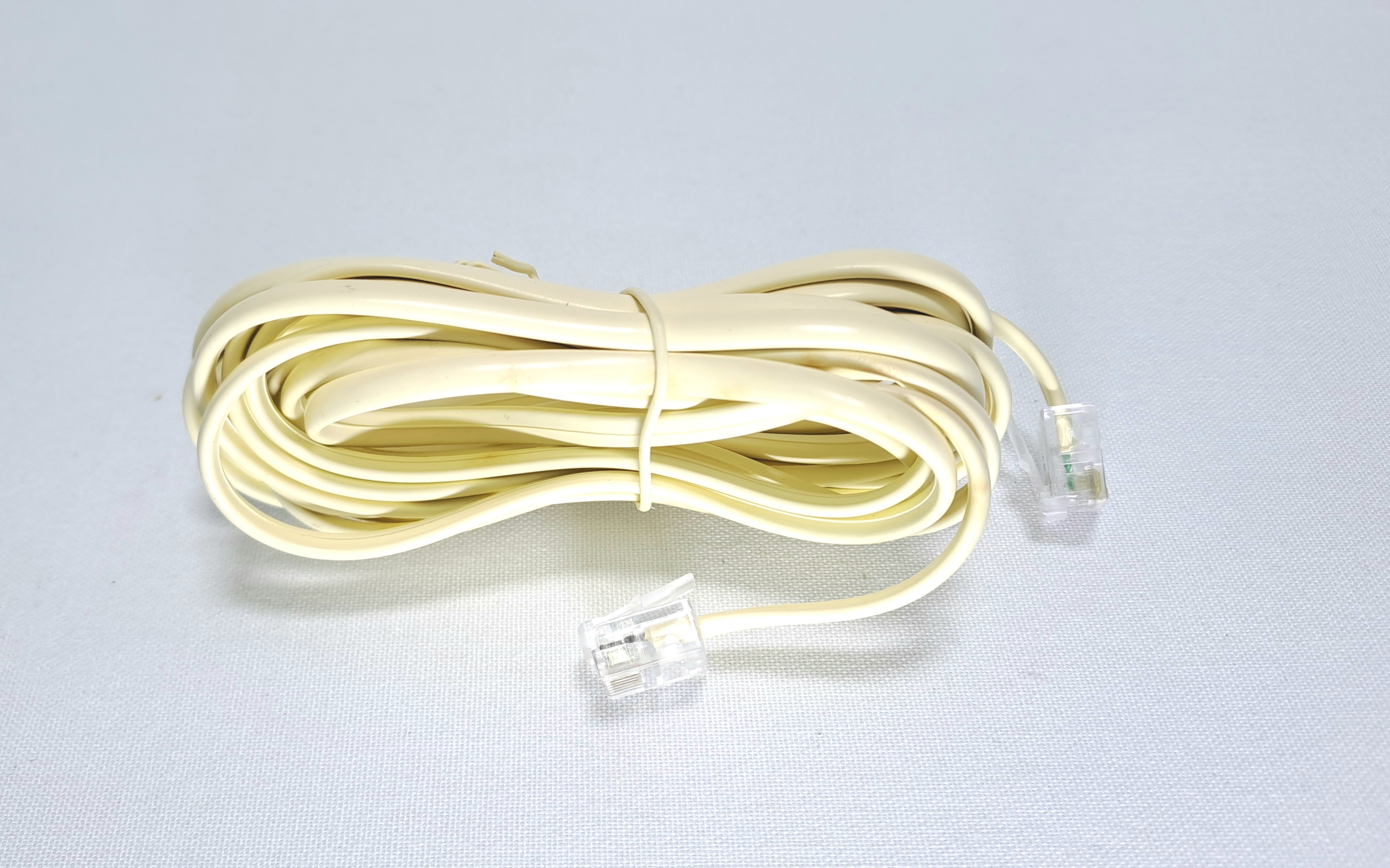 Assembly 4 Core Telephone Cable with RJ11 6P4C Connectors 3m (Beige)